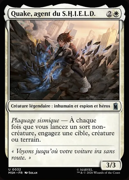 Quake, agent du S.H.I.E.L.D., carte Magic MSH 32 — extension Marvel Super Heroes