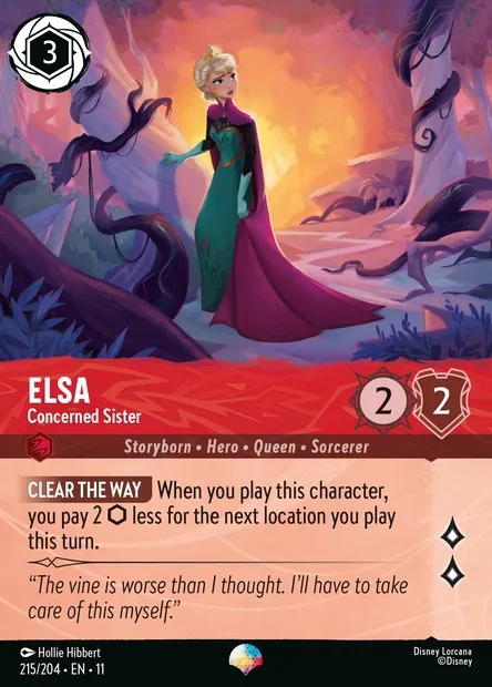 Elsa - Concerned Sister, Disney Lorcana card CH11-215 — Winterspell set