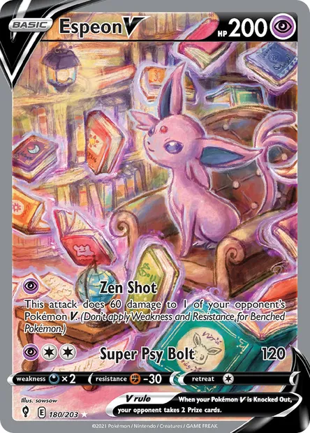 Espeon V, Pokémon card EVS 180 — Evolving Skies set