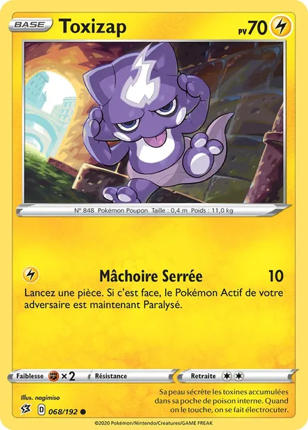 Toxizap, carte Pokémon RCL 68 — extension Clash des Rebelles