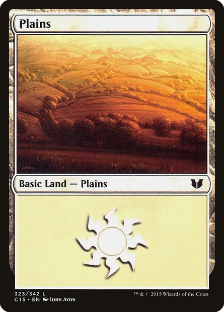 Plains, Magic card C15 323 — Commander 2015 set