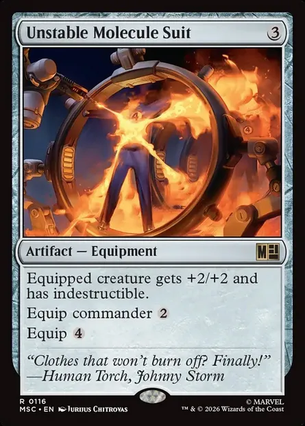 Unstable Molecule Suit, Magic card MSC 116 — Marvel Super Heroes Commander set