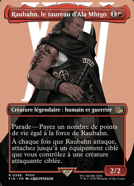 Raubahn, le taureau d'Ala Mhigo, carte Magic FIN 388 — extension Final Fantasy