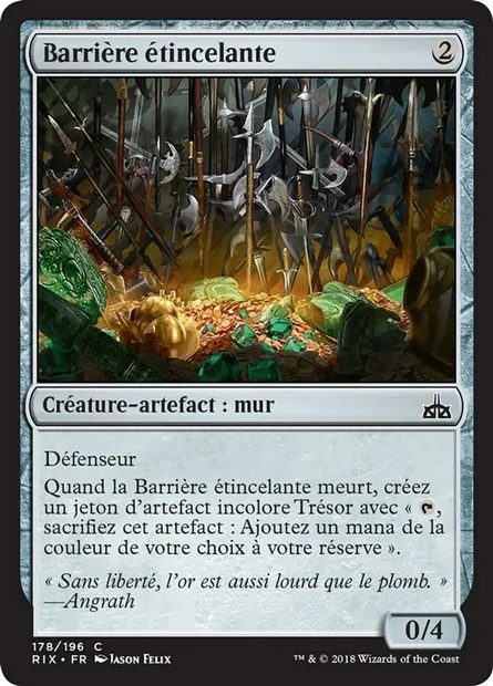 Barrière étincelante, carte Magic RIX 178 — extension Les combattants d'Ixalan