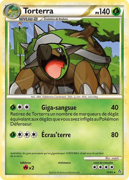 Torterra, carte Pokémon UL 10 — extension Déchaînement