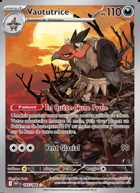 Vaututrice, carte Pokémon WHT 145 — extension Flamme Blanche