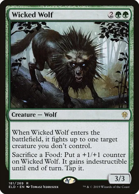 Wicked Wolf, Magic card ELD 181 — Throne of Eldraine set