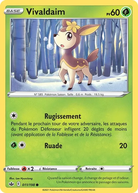 Vivaldaim, carte Pokémon CRE 11 — extension Règne de Glace