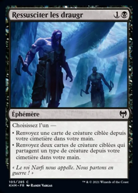 Ressusciter les draugr, carte Magic KHM 105 — extension Kaldheim