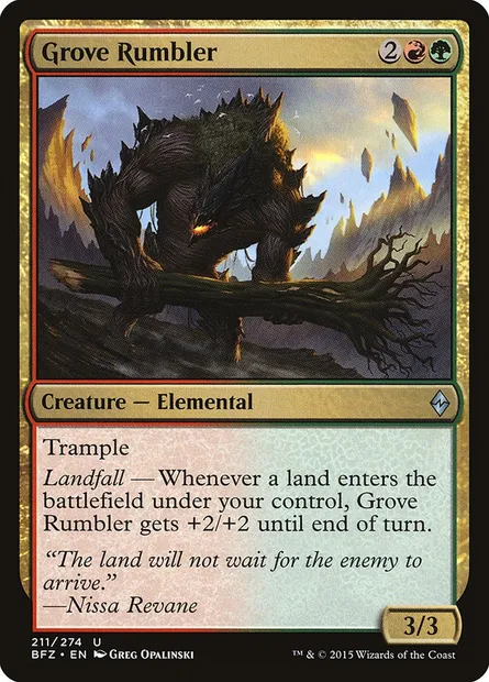Grove Rumbler, Magic card BFZ 211 — Battle for Zendikar set