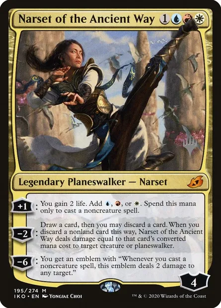 Narset of the Ancient Way, Magic card PIKO 195p — Ikoria: Lair of Behemoths Promos set