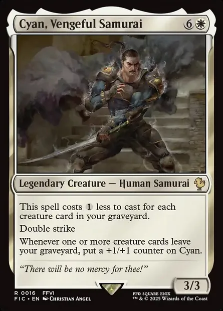 Cyan, Vengeful Samurai, Magic card FIC 16 — Final Fantasy Commander set