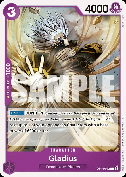 Gladius, One Piece card OP14-062 — THE AZURE SEA’S SEVEN set