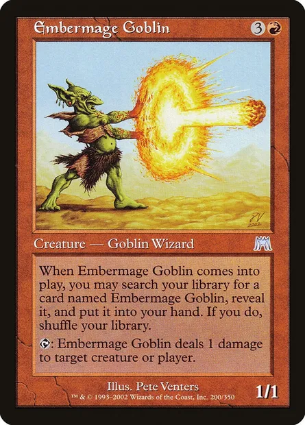 Embermage Goblin, Magic card ONS 200 — Onslaught set