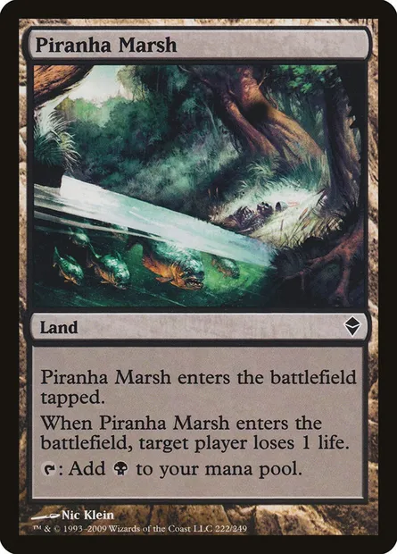 Piranha Marsh, Magic card ZEN 222 — Zendikar set
