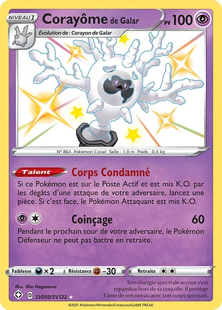 Corayôme de Galar, carte Pokémon SHF SV050 — extension Destinées Radieuses
