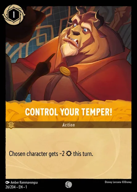 Control Your Temper!, Disney Lorcana card CH1-026 — The First Chapter set