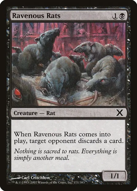Ravenous Rats, Magic card 10E 171 — Tenth Edition set