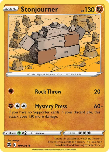 Stonjourner, Pokémon card SIT 101 — Silver Tempest set