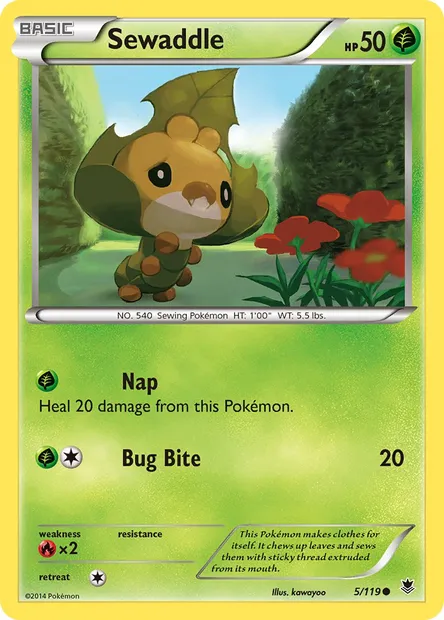 Sewaddle, Pokémon card PHF 5 — Phantom Forces set