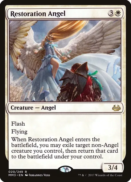 Restoration Angel, Magic card MM3 20 — Modern Masters 2017 set