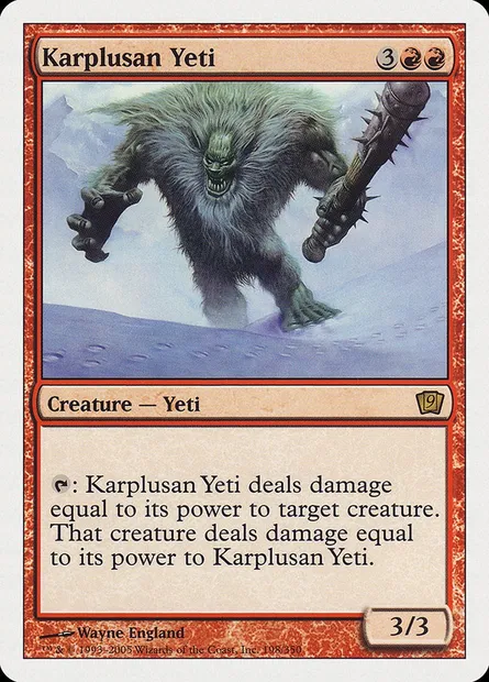 Karplusan Yeti, Magic card 9ED 198 — Ninth Edition set