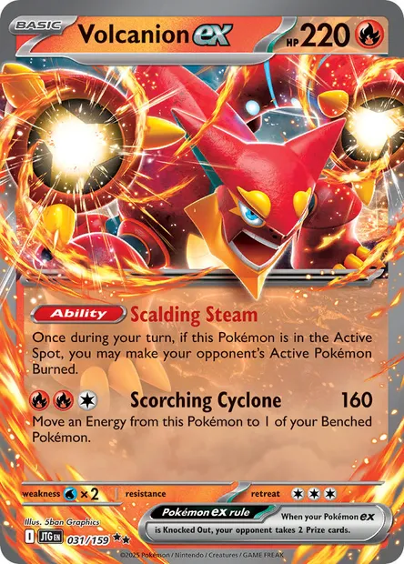 Volcanion ex, Pokémon card JTG 031 — Journey Together set