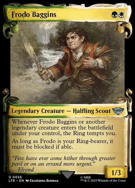Frodo Sacquet, carte Magic LTR 656 — extension Le Seigneur des Anneaux : chroniques de la Terre du Milieu