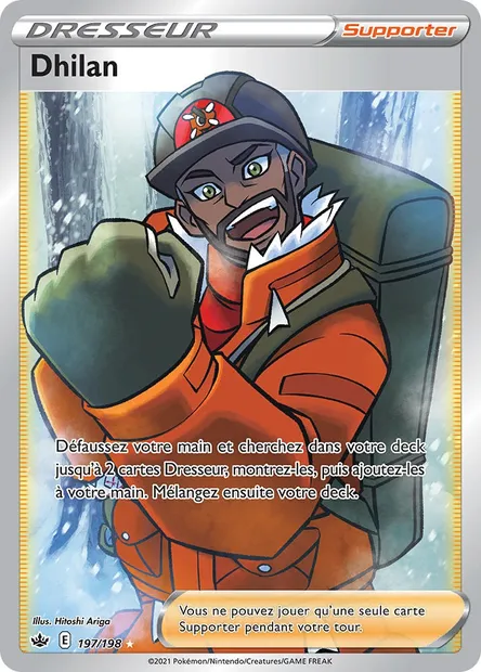 Dhilan, carte Pokémon CRE 197 — extension Règne de Glace