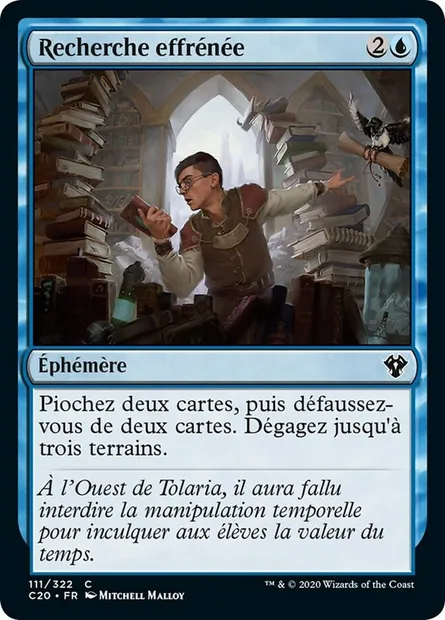 Recherche effrénée, carte Magic C20 111 — extension Commander 2020