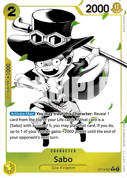 Sabo, One Piece card ST13-007 — The Three Brothers set