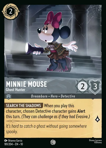 Minnie Mouse - Ghost Hunter, Disney Lorcana card CH10-181 — Whispers in the Well set