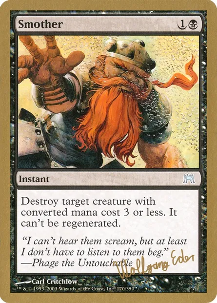 Smother, Magic card WC03 we170 — World Championship Decks 2003 set
