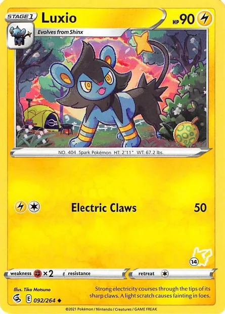 Luxio, Pokémon card BA22 092-14 — Battle Academy 2022 set