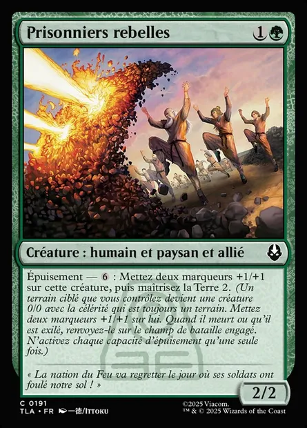 Prisonniers rebelles, carte Magic TLA 191 — extension Avatar: The Last Airbender