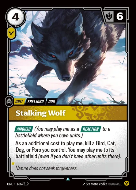 Stalking Wolf, Riftbound card UNL 166 — Unleashed set