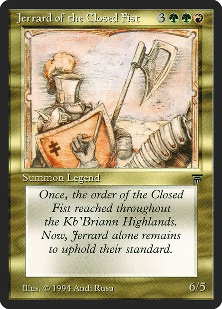 Jerrard of the Closed Fist, carte Magic LEG 235 — extension Legends