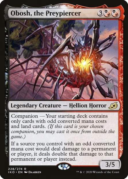 Obosh, le Perce-proie, carte Magic PIKO 228p — extension Ikoria: Lair of Behemoths Promos