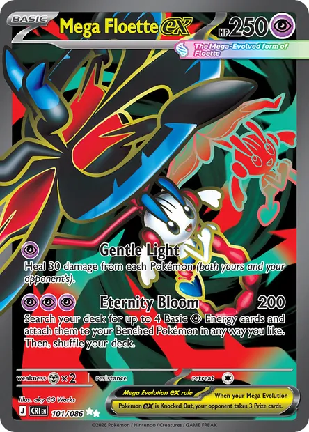 Mega Floette ex, Pokémon card CRI 101 — Chaos Rising set