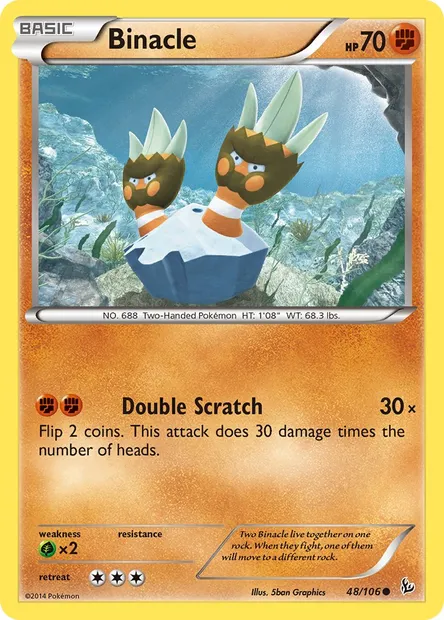 Binacle, Pokémon card FLF 48 — Flashfire set