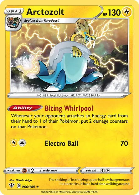 Arctozolt, Pokémon card DAA 66 — Darkness Ablaze set