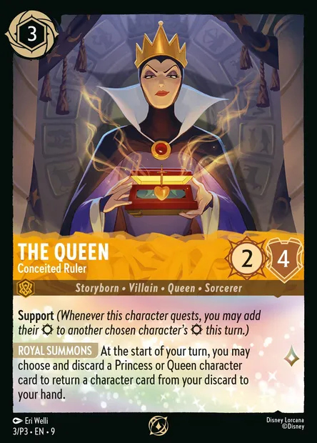 The Queen - Conceited Ruler, Disney Lorcana card P3-003 — P3 set