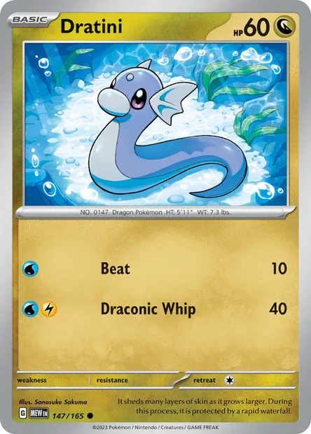 Dratini, Pokémon card MEW 147 — 151 set