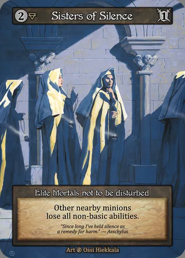 Sisters of Silence, carte Sorcery BET 156 — extension Beta