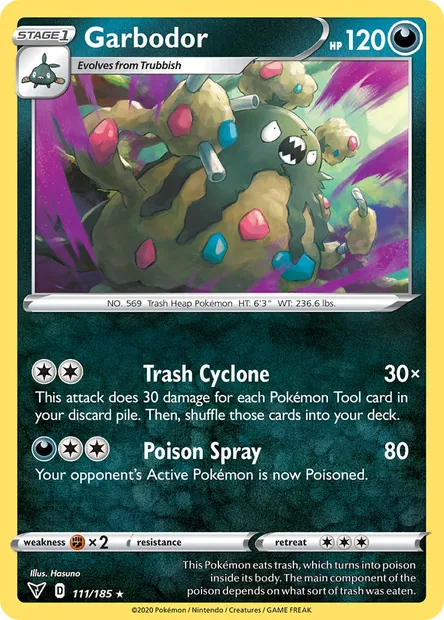 Garbodor, Pokémon card VIV 111 — Vivid Voltage set