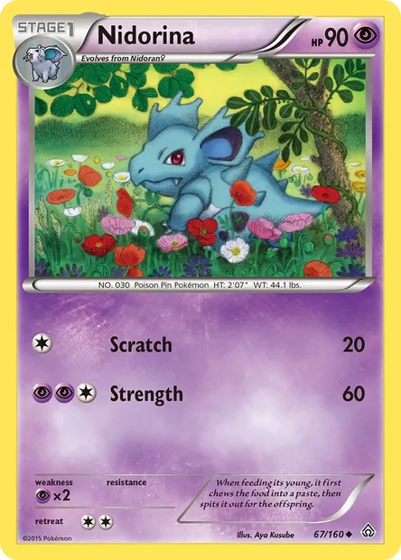 Nidorina, Pokémon card PRC 67 — Primal Clash set
