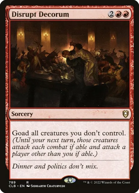 Disrupt Decorum, Magic card CLB 789 — Commander Legends: Battle for Baldur's Gate set