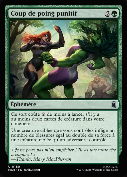 Coup de poing punitif, carte Magic MSH 180 — extension Marvel Super Heroes
