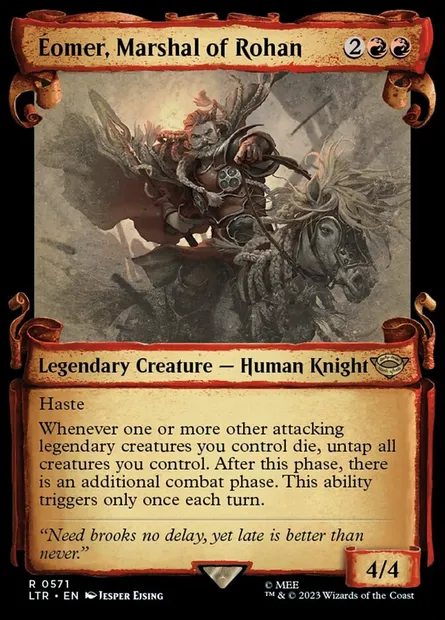Éomer, maréchal du Rohan, carte Magic LTR 571 — extension Le Seigneur des Anneaux : chroniques de la Terre du Milieu