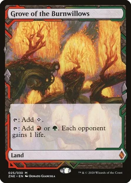 Grove of the Burnwillows, Magic card ZNE 25 — Zendikar Rising Expeditions set